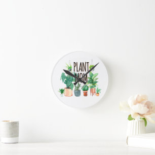 Pflanze Mama - Gartenbau, Planergeschenk für Mama Runde Wanduhr