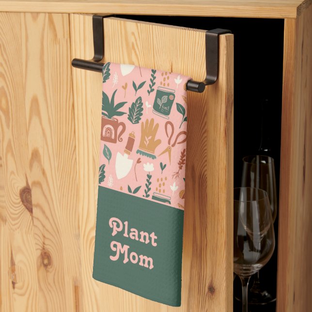 Pflanze Mama Niedlich Gartengeschenk Geschirrtuch (Drittel gefaltet)