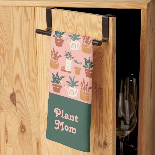 Pflanze Mama Niedlich Gartengeschenk Geschirrtuch (Drittel gefaltet)