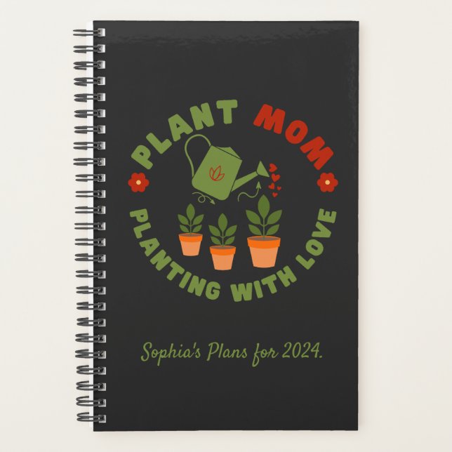 Pflanze Mama Pflanzung mit Liebe Personalisiert Planer (Vorderseite)