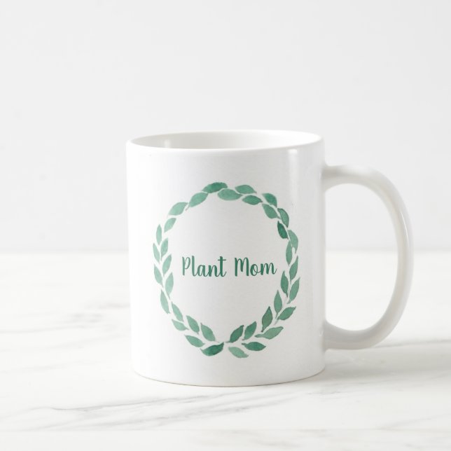 Pflanze Mama Wasserfarbenleder Tasse (Rechts)