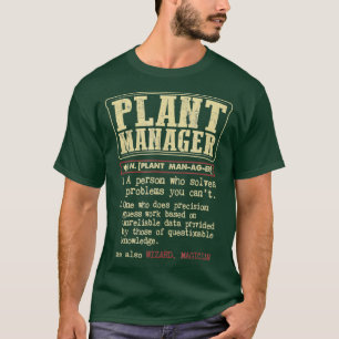 Pflanze Manager Wörterbuch Definition Term T-Shirt
