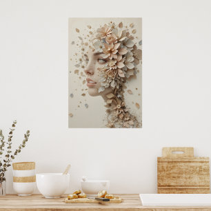 Pflanze-Mensch Fusionspaket Abstrakte Mauer Kunst Poster
