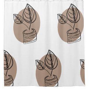 Pflanze Minimalistisches Gebet Botanischer Blumens Duschvorhang