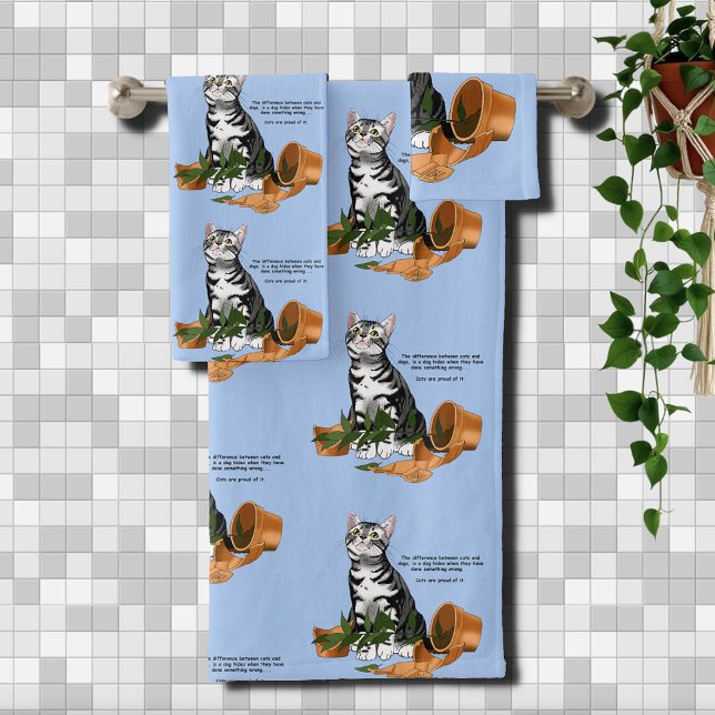 Pflanze Mischief Cat Badhandtuch Set (Von Creator hochgeladen)