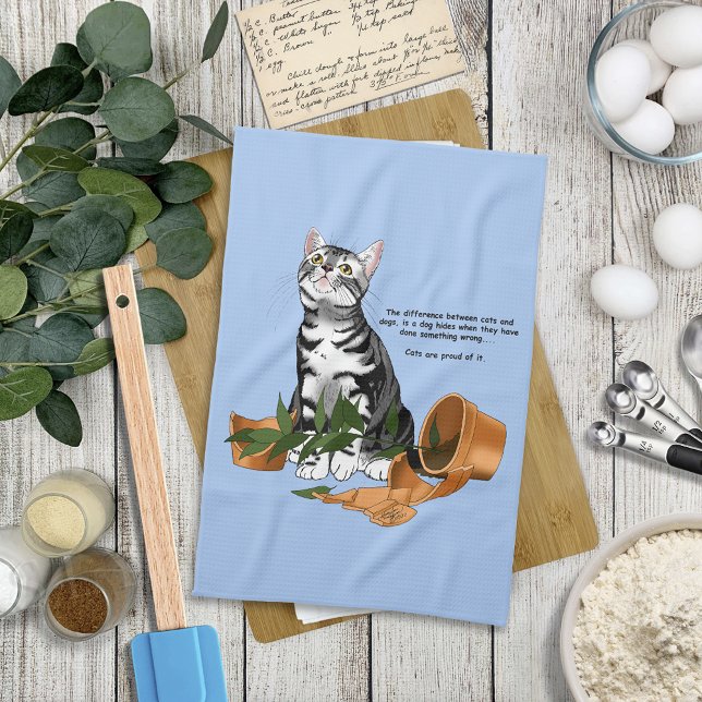 Pflanze Mischief Cat Geschirrtuch (Von Creator hochgeladen)