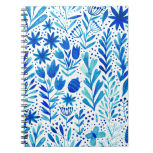 Pflanze mit Blumenwasser Nahtlose Textur Notizblock