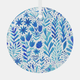 Pflanze mit Blumenwasser Nahtlose Textur Ornament Aus Glas