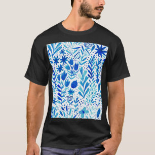 Pflanze mit Blumenwasser Nahtlose Textur T-Shirt