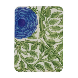 Pflanze mit einer blauen Blume (w/c auf Papier) Magnet