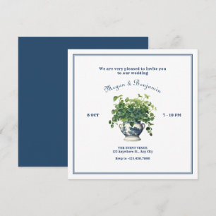 Pflanze mit künstlerischer Vase-Hochzeit Einladung