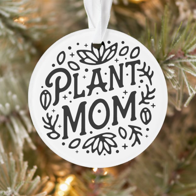 Pflanze Mom boho Retroästhesie Ornament (Baum)