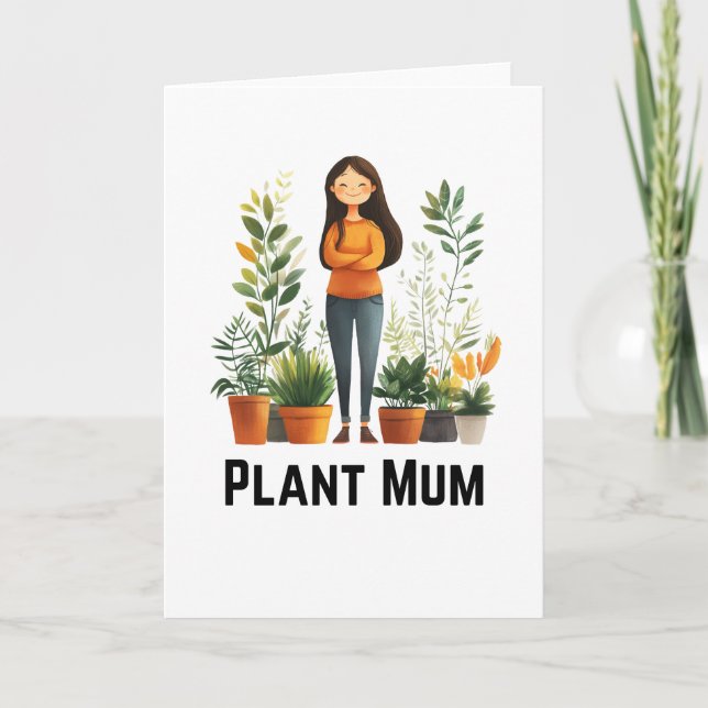 Pflanze Mum Greetings Card Dankeskarte (Vorderseite)