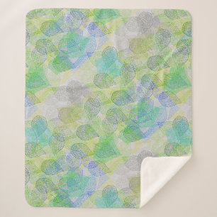 Pflanze Muster A02.b Blätter LGrey BG Sherpadecke