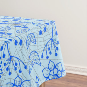 Pflanze Muster A08.b boho. lblue BG Tischdecke