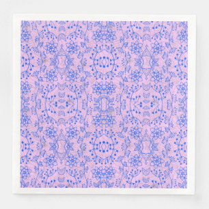 Pflanze Muster A08.b boho. lila BG Serviette