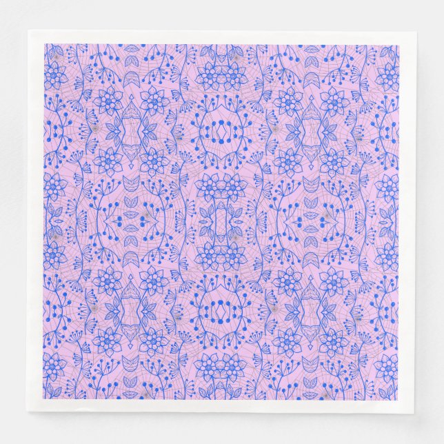 Pflanze Muster A08.b boho. lila BG Serviette (Vorderseite)