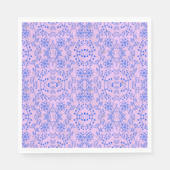 Pflanze Muster A08.b boho. lila BG Serviette (Vorderseite)