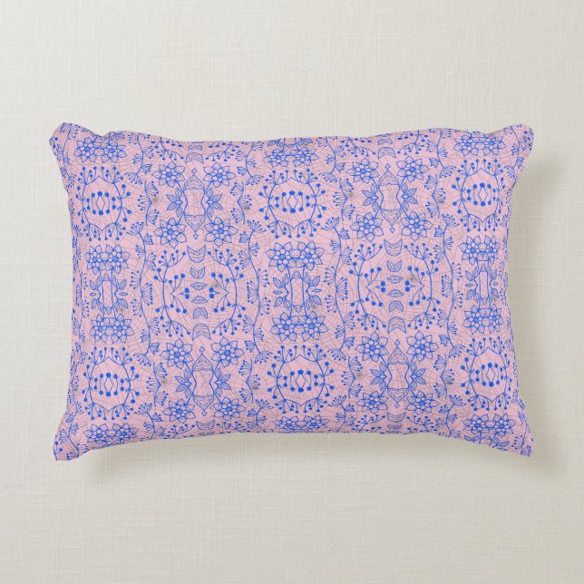 Pflanze Muster A08.b boho. lpink BG Dekokissen (Vorderseite)