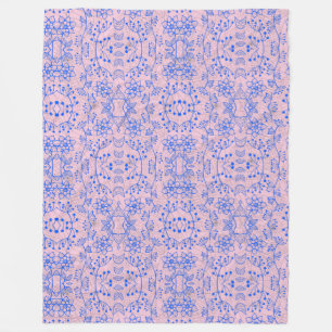 Pflanze Muster A08.b boho. lpink BG Fleecedecke