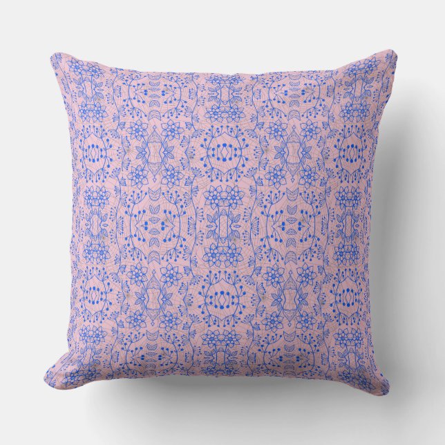 Pflanze Muster A08.b boho. lpink BG Kissen (Vorderseite)