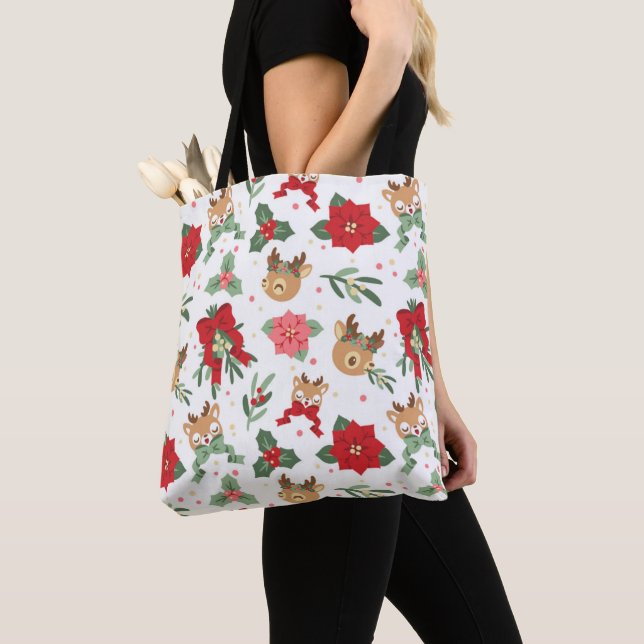 Pflanze Muster des Hirschglücks Tan Holiday Tasche (Von Nahem)