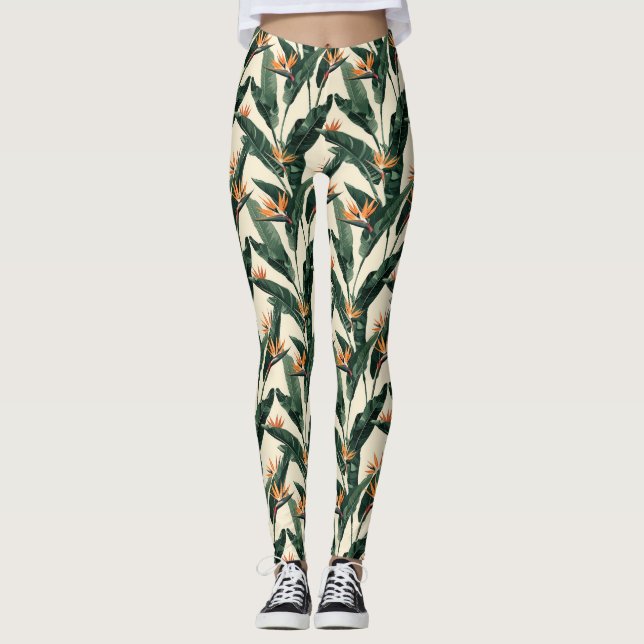 Pflanze-Muster Leggings (Vorderseite)