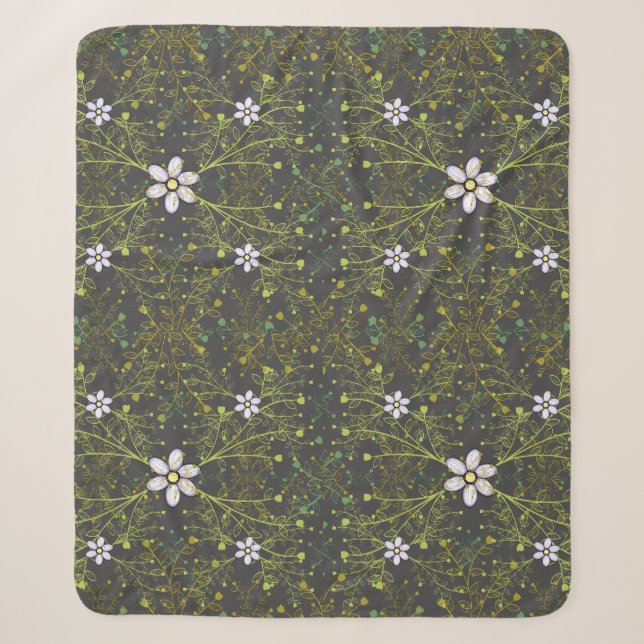 Pflanze pattern.10b DGrey BG Sherpadecke (Vorderseite)