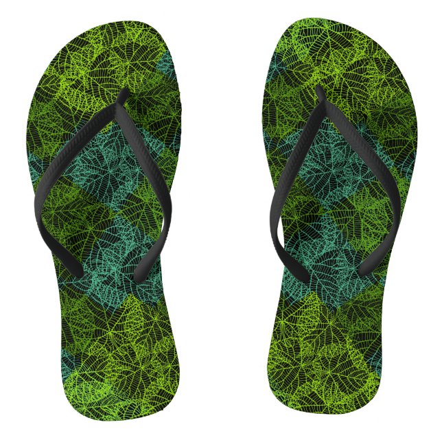 Pflanze pattern.11b Black BG Flip Flops (Fußbett)