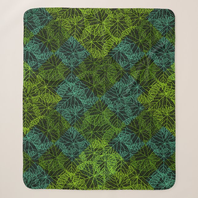 Pflanze pattern.11b Black BG Sherpadecke (Vorderseite)
