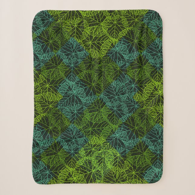 Pflanze pattern.11b Black BG Sherpadecke (Vorderseite)