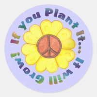 Pflanze Peace Sticker