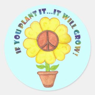 Pflanze Peace Stickers