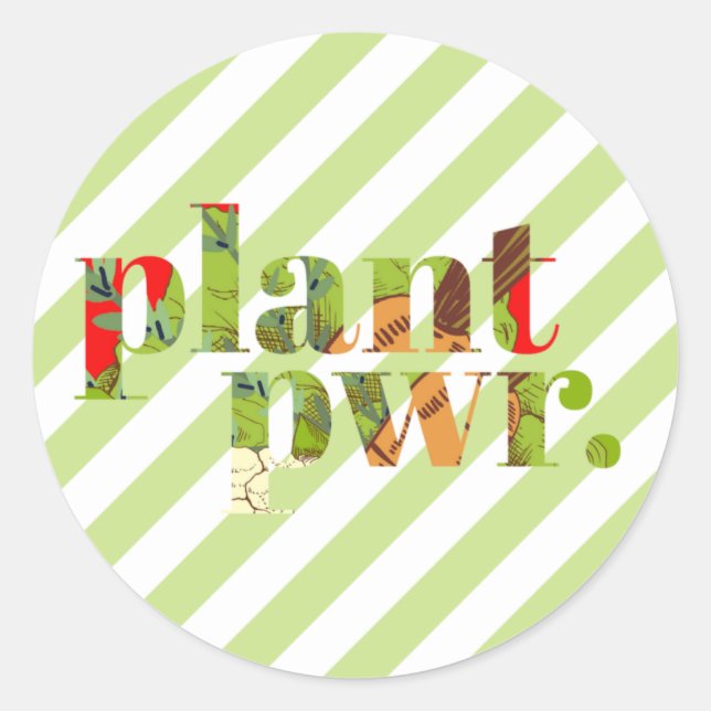 Pflanze Power Klassischer Rundaufkleber Runder Aufkleber (Vorderseite)