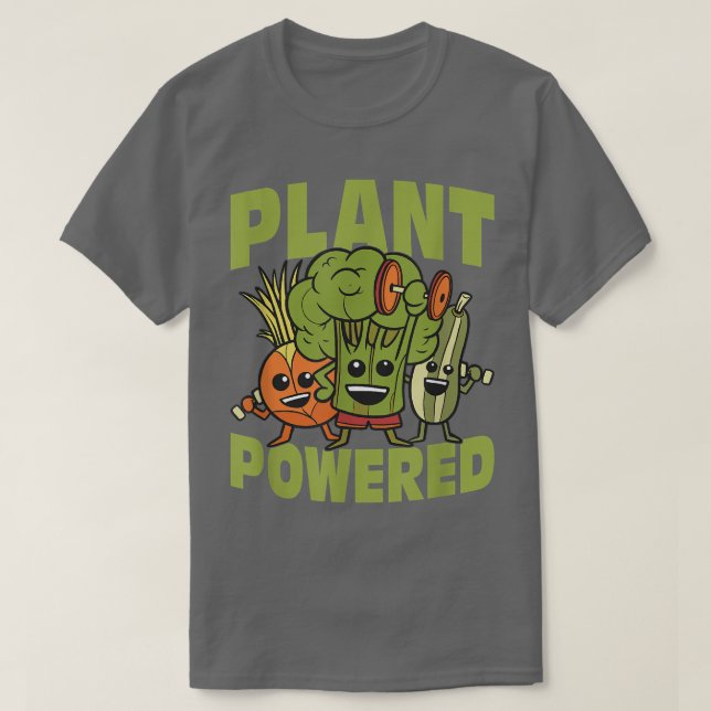 Pflanze Powered Veggie Funny Veganism T-Shirt (Design vorne)