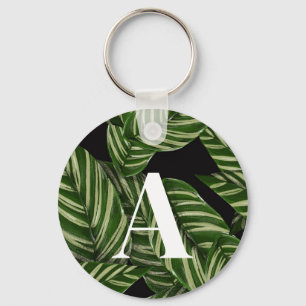 Pflanze Print Monogram Schlüsselanhänger