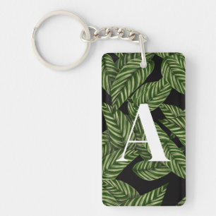 Pflanze Print Monogram Schlüsselanhänger