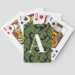 Pflanze Print Monogram Spielkarten