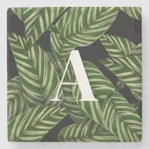 Pflanze Print Monogram Steinuntersetzer