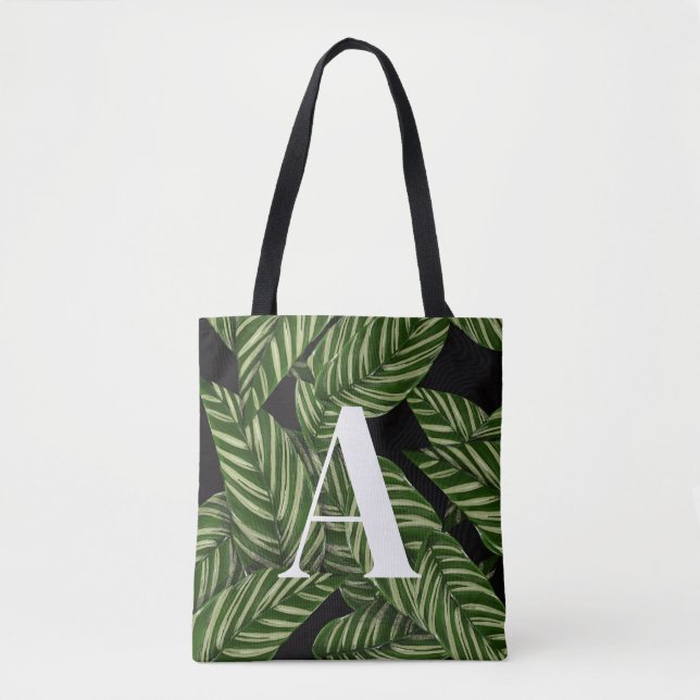 Pflanze Print Monogram Tasche (Vorderseite)