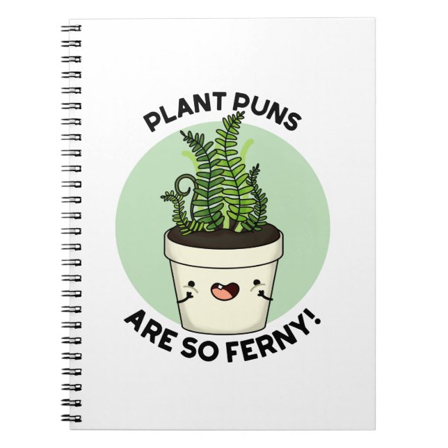 Pflanze Puns sind so Ferny Funny Fern Puff Notizblock (Vorderseite)