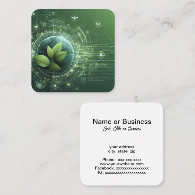 Pflanze Quadratische Visitenkarte (Vorne/Hinten)