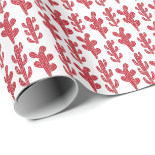 Pflanze Roter Kaktus Geschenkpapier