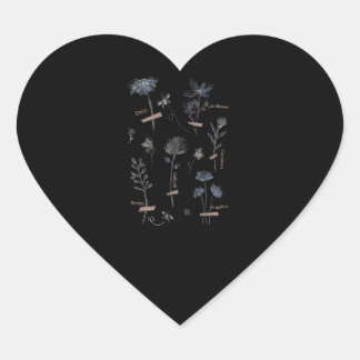 Pflanze se Wildblumen rette Bienen botanisch Herz-Aufkleber