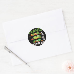 Pflanze sind die beste Medizin Vegane Vollnahrungs Runder Aufkleber