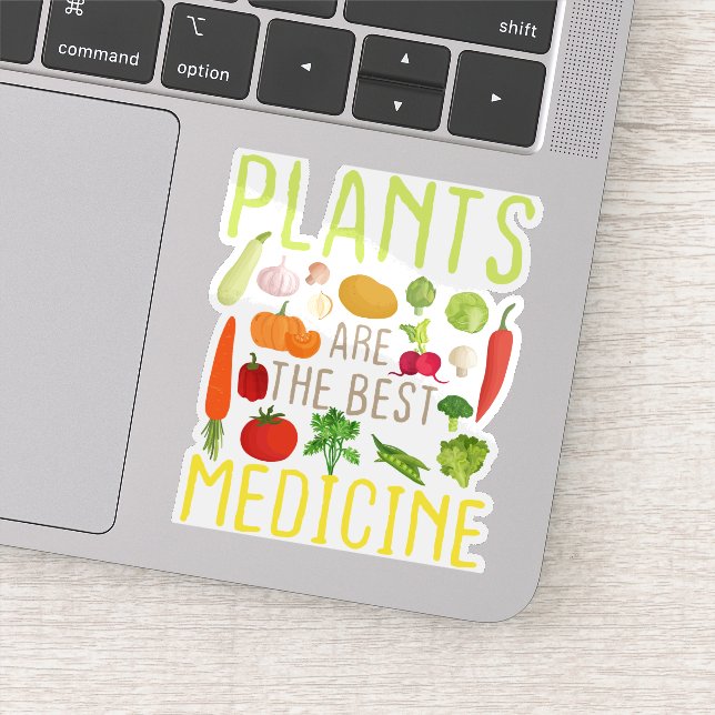 Pflanze sind die besten Medizin Cool Vegan Vegetar Aufkleber (Detail)