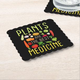 Pflanze sind die besten Medizin Cool Vegan Vegetar Untersetzer