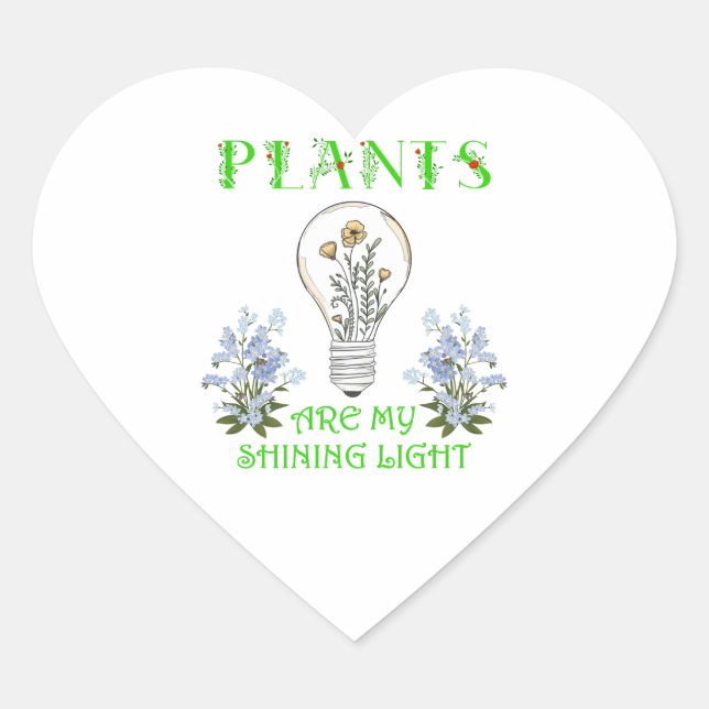 Pflanze sind mein leuchtendes Licht - für mich kei Herz-Aufkleber (Vorderseite)