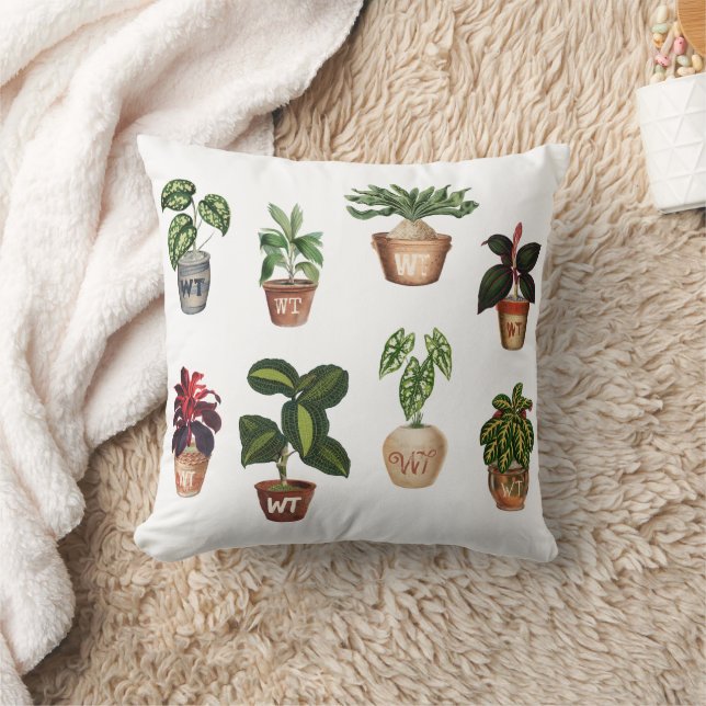 Pflanze Terracotta-Pots Monogramm Kissen (Decke)