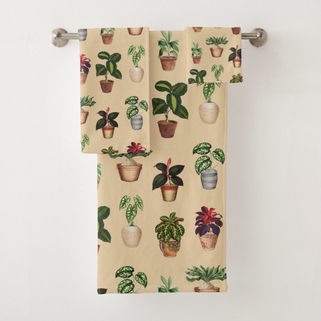 Pflanze Terracotta Pots Muster Badhandtuch Set (Insitu)
